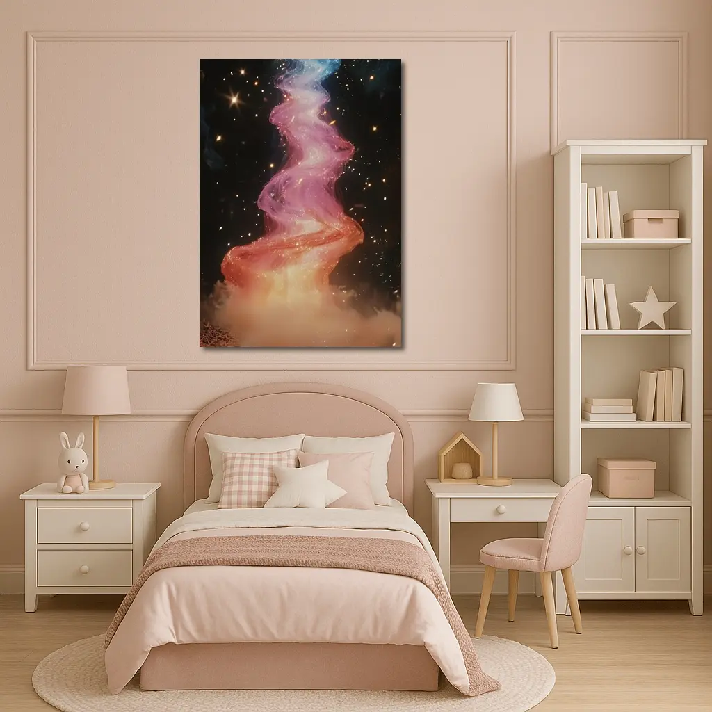 Cosmic Spiral Galaxy Nebula Space Art – Wall Art