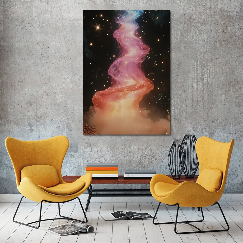 Cosmic Spiral Galaxy Nebula Space Art – Wall Art
