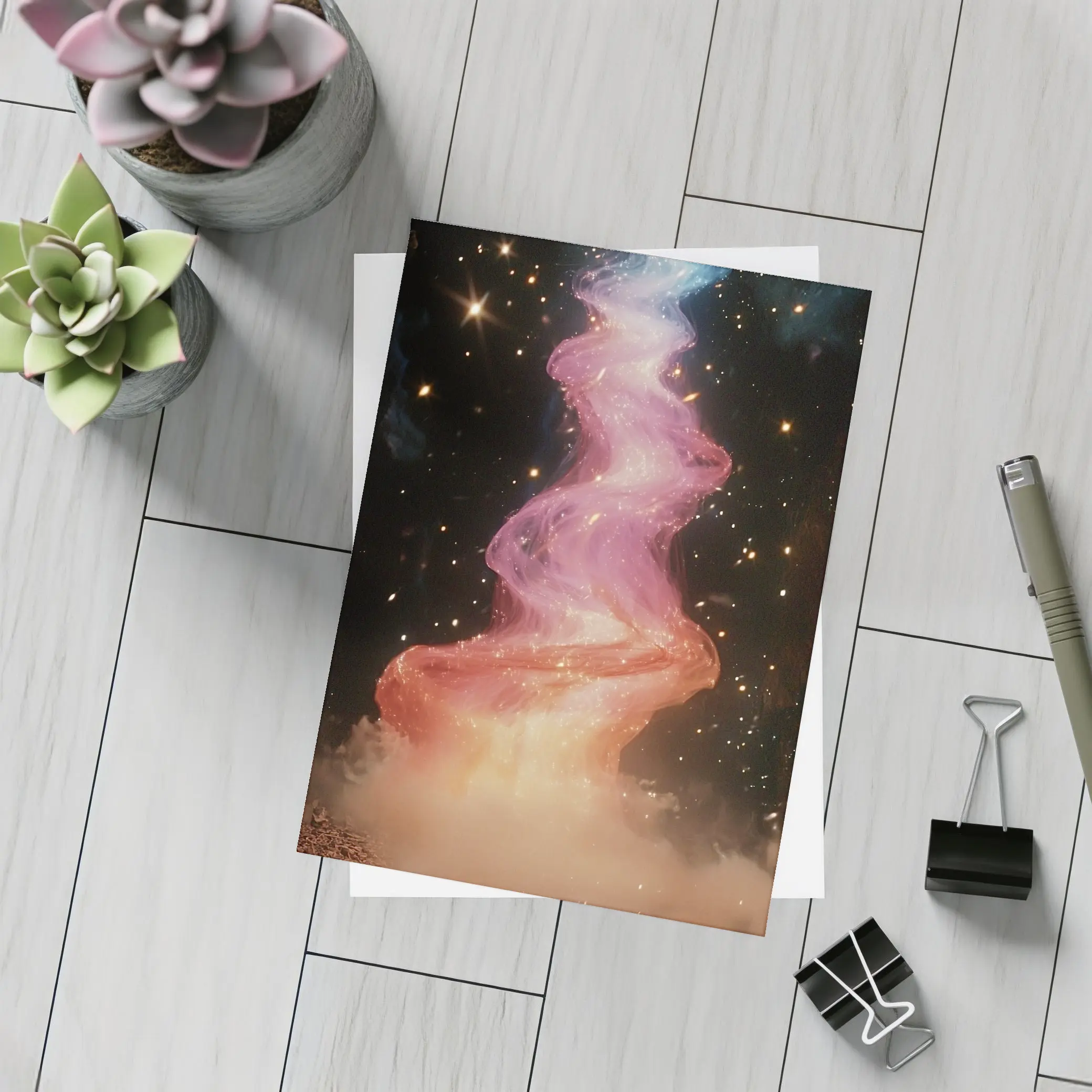 Cosmic Spiral Galaxy Nebula Space Art – Postcards