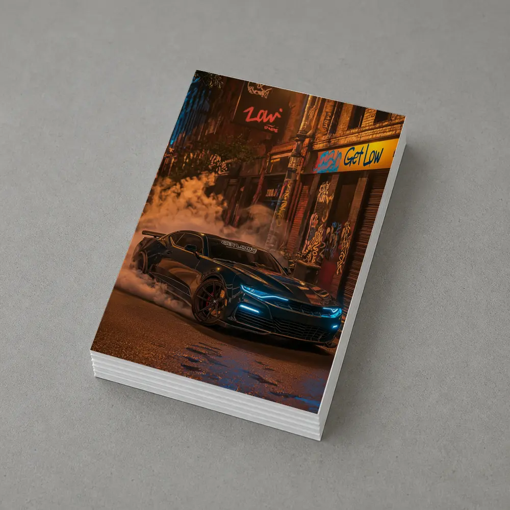 Chevrolet Camaro Neon Night Street Smoke – Postcards