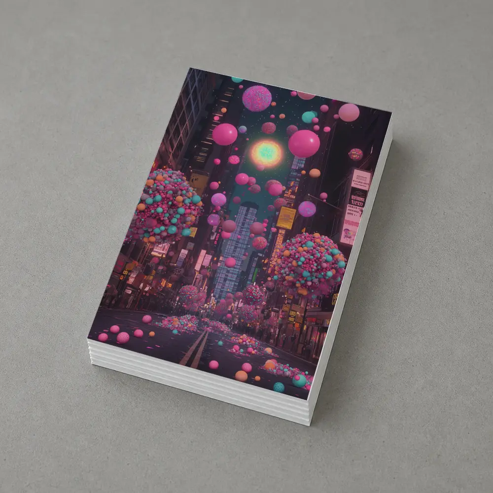 Colorful Balloons Floating Over City Street – Postcards