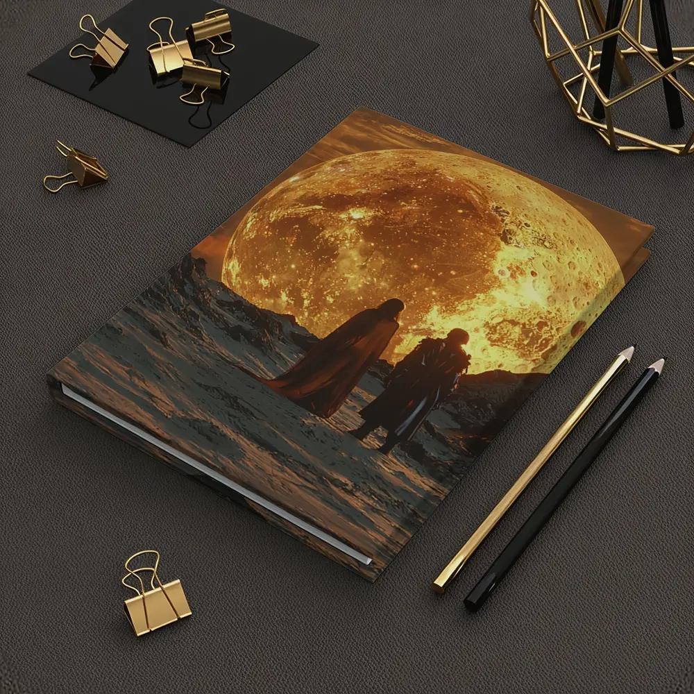 Two Figures Before Giant Golden Moon – Notebooks