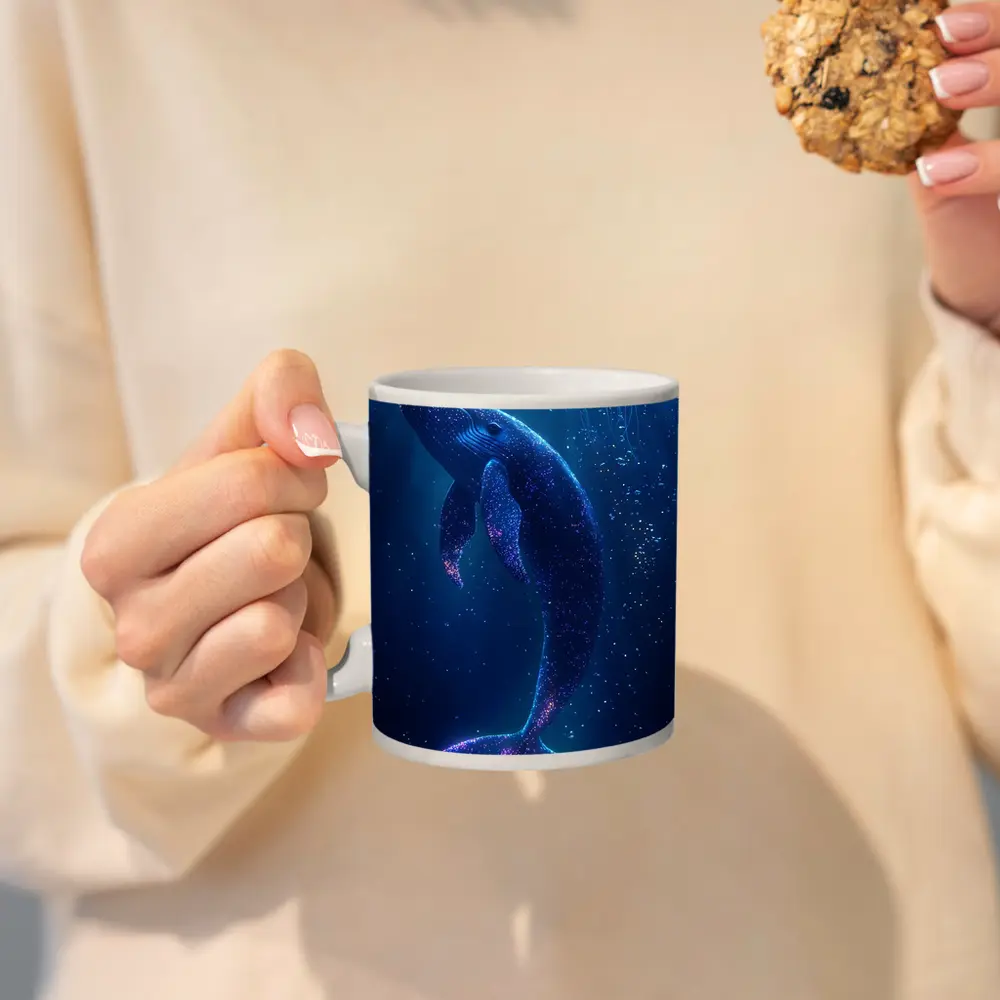 Glowing Whale and Jellyfish Deep Ocean – Mugs