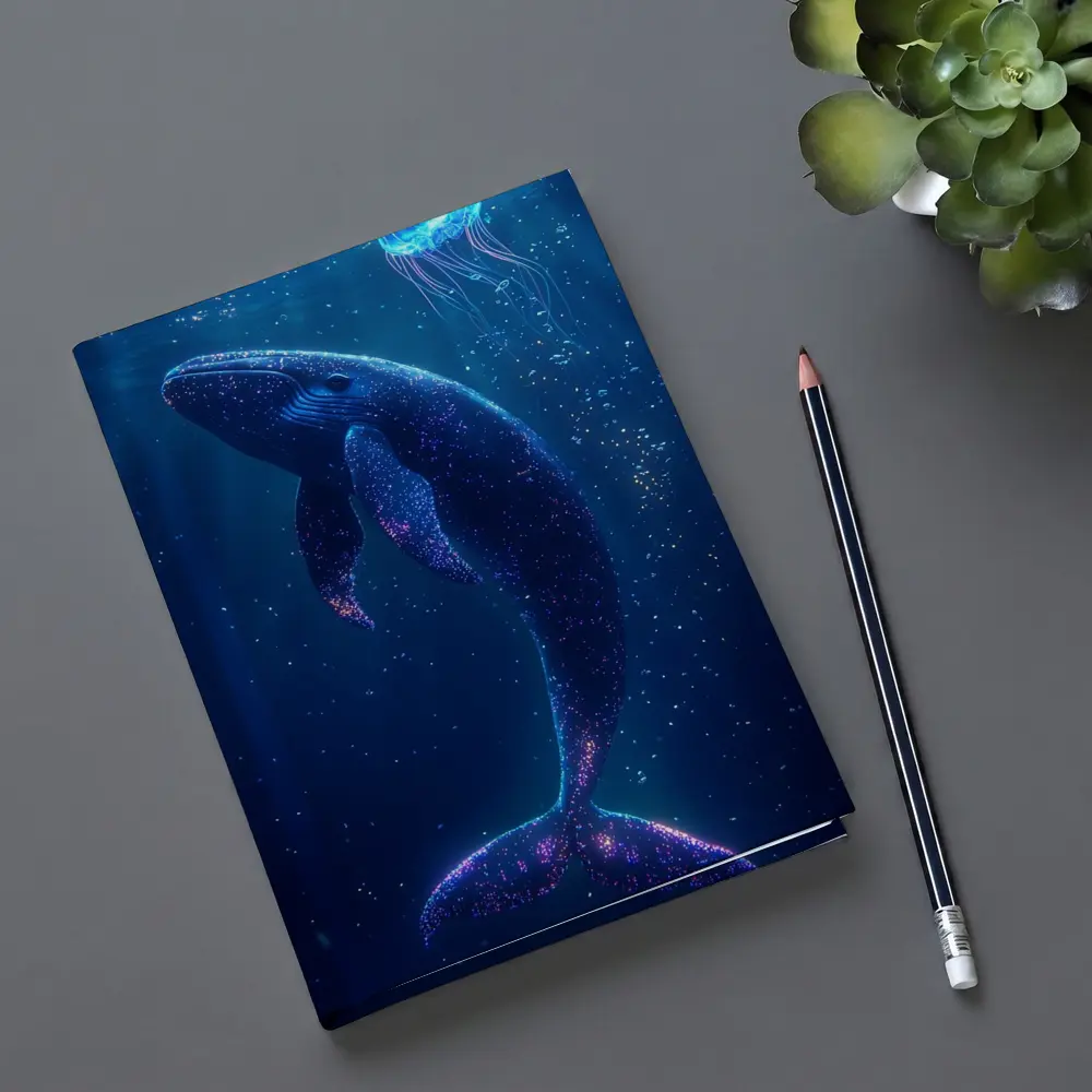 Glowing Whale and Jellyfish Deep Ocean – Notebooks