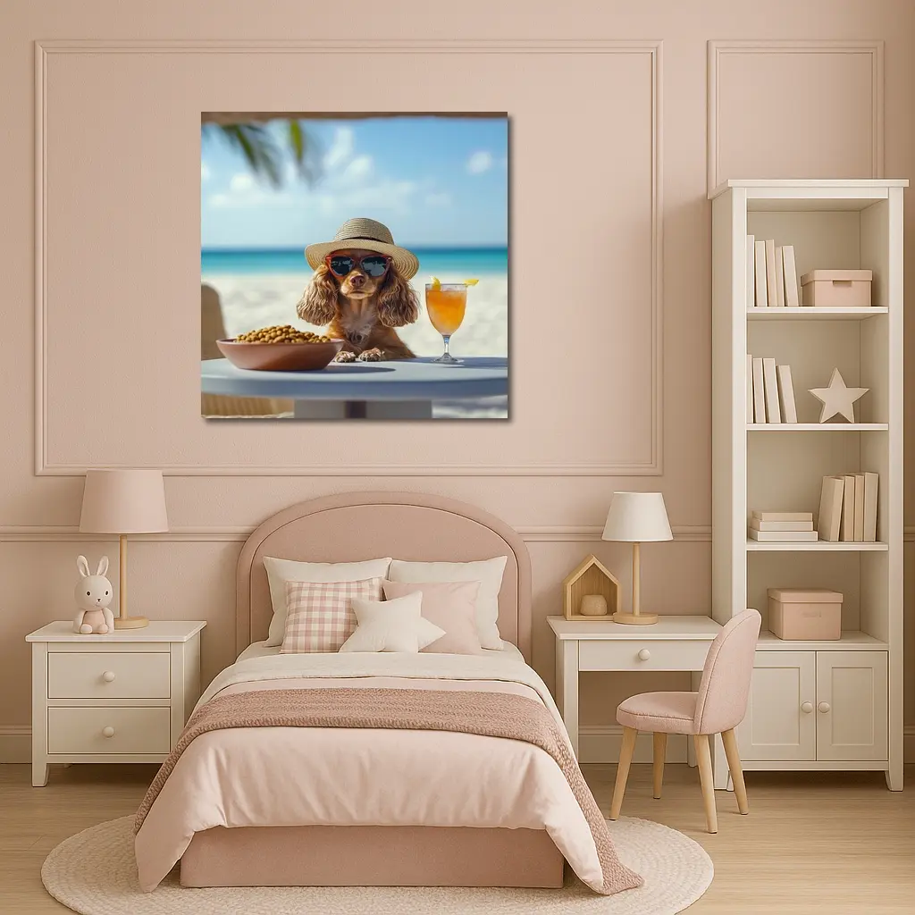 Cocker Spaniel Dog Sunglasses Beach Summer – Wall Art