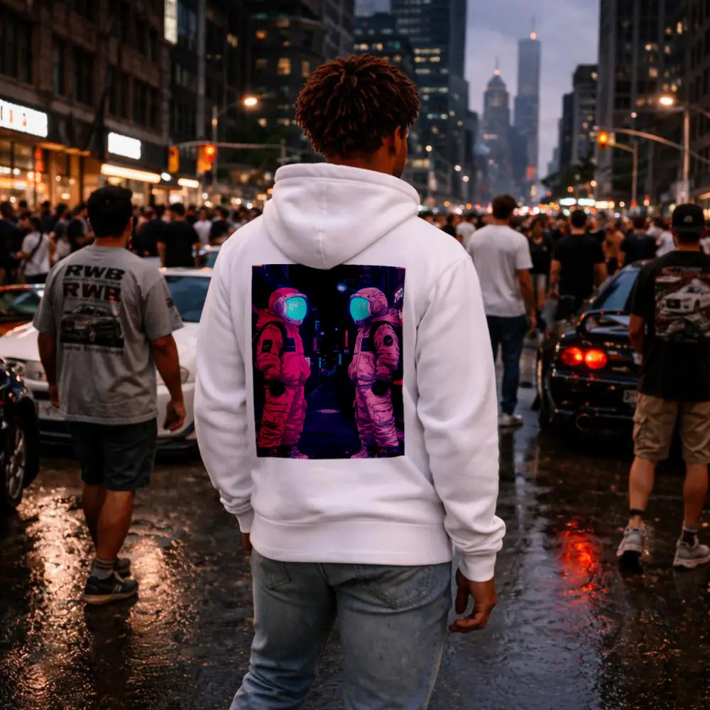 Astronauts Neon Tokyo Street Night Art – Hoodies