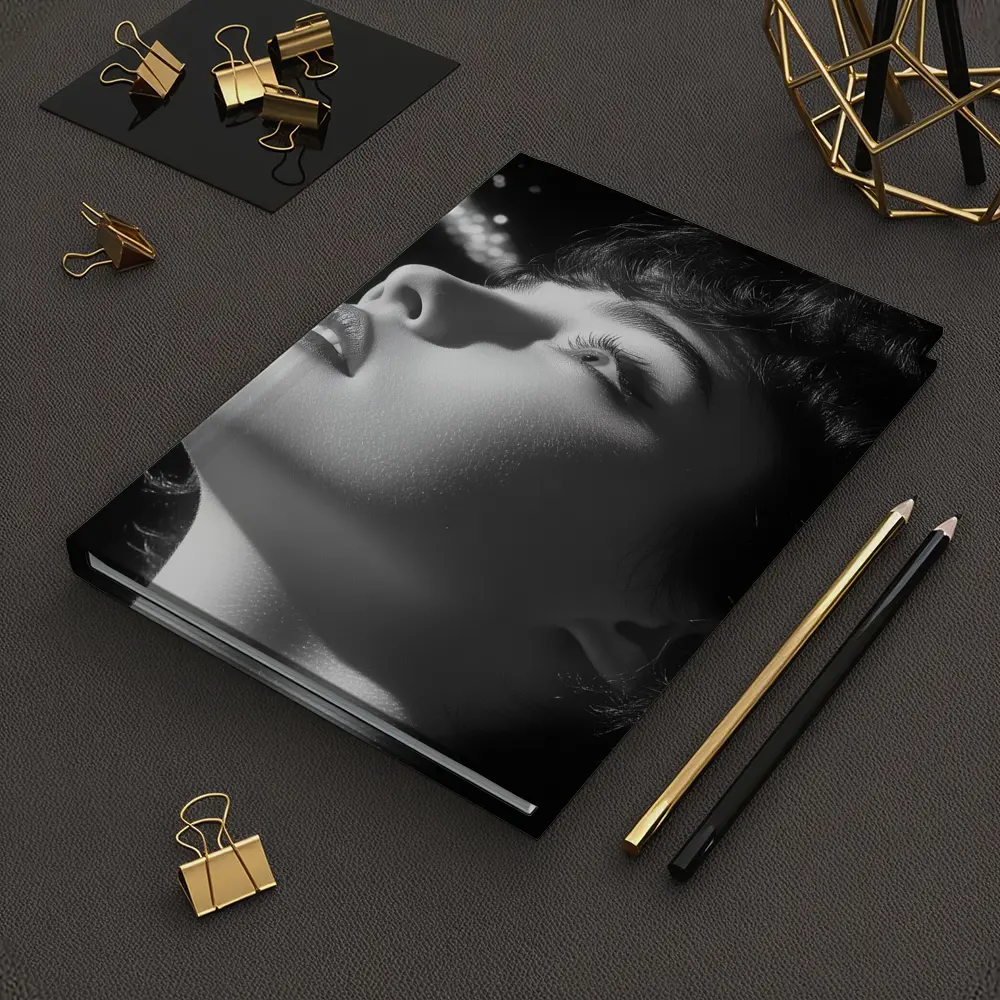 Black And White Woman Glowing Light Portrait – Notebooks