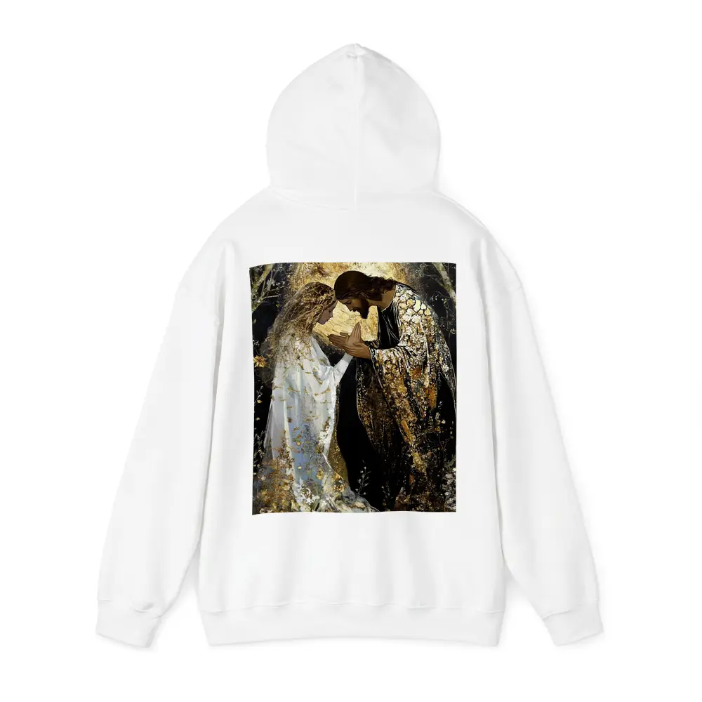Jesus and Mary Praying Gold Floral Art – Hoodies