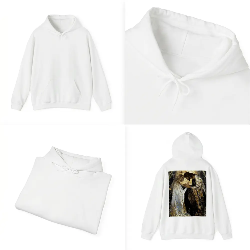 Jesus and Mary Praying Gold Floral Art – Hoodies