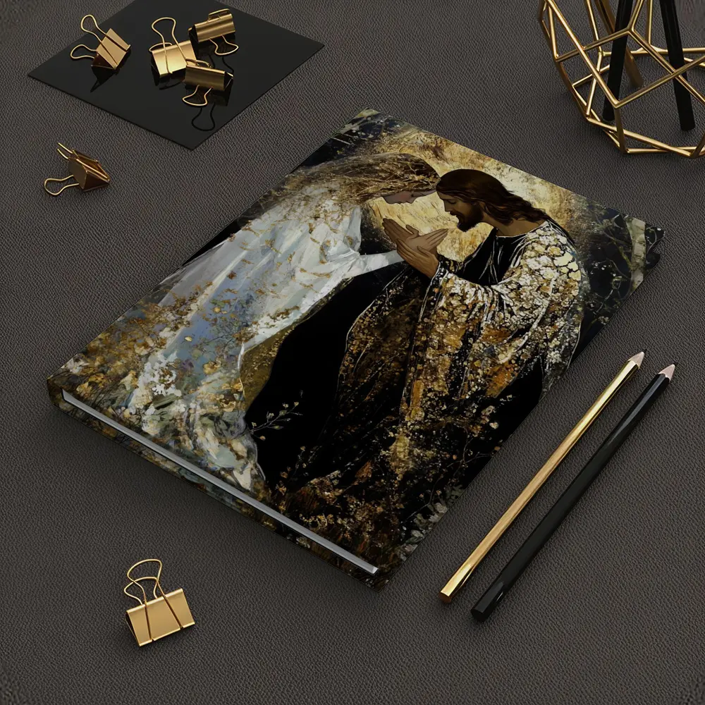 Jesus and Mary Praying Gold Floral Art – Notebooks