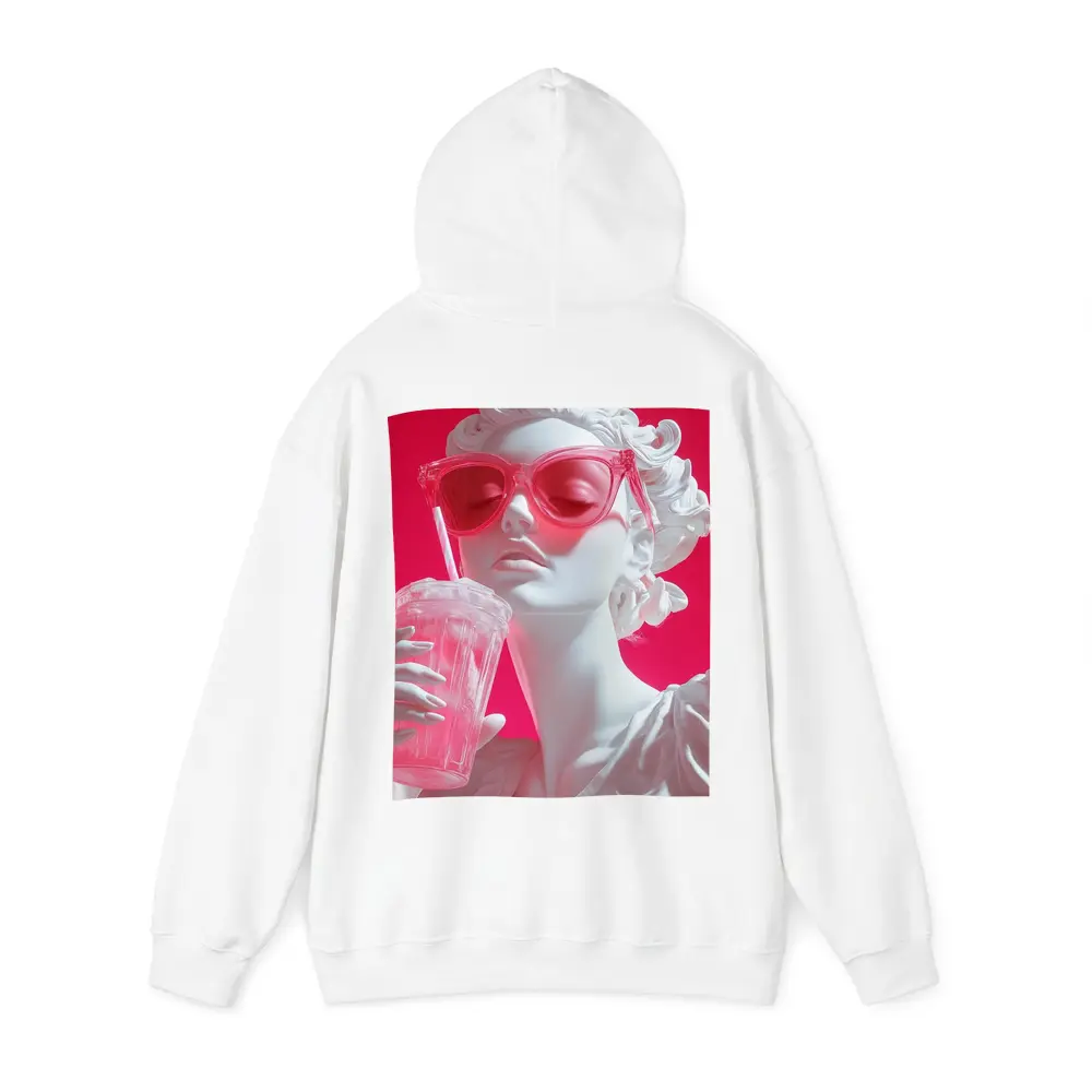 Greek Statue Pink Sunglasses Bold Background – Hoodies