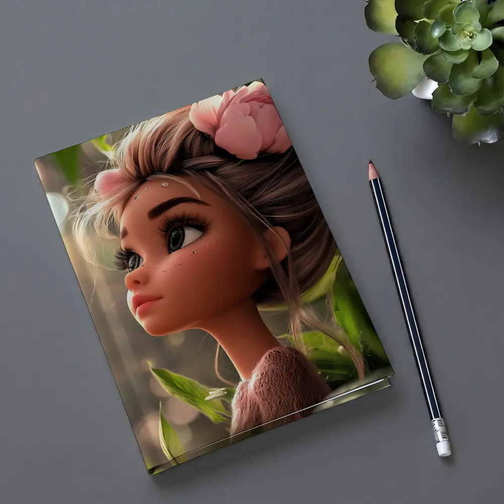 Cartoon Girl Pink Flower Garden Fantasy – Notebooks