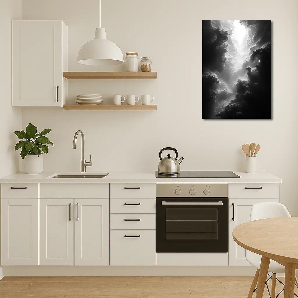 Black and White Nebula Space Galaxy Art – Wall Art