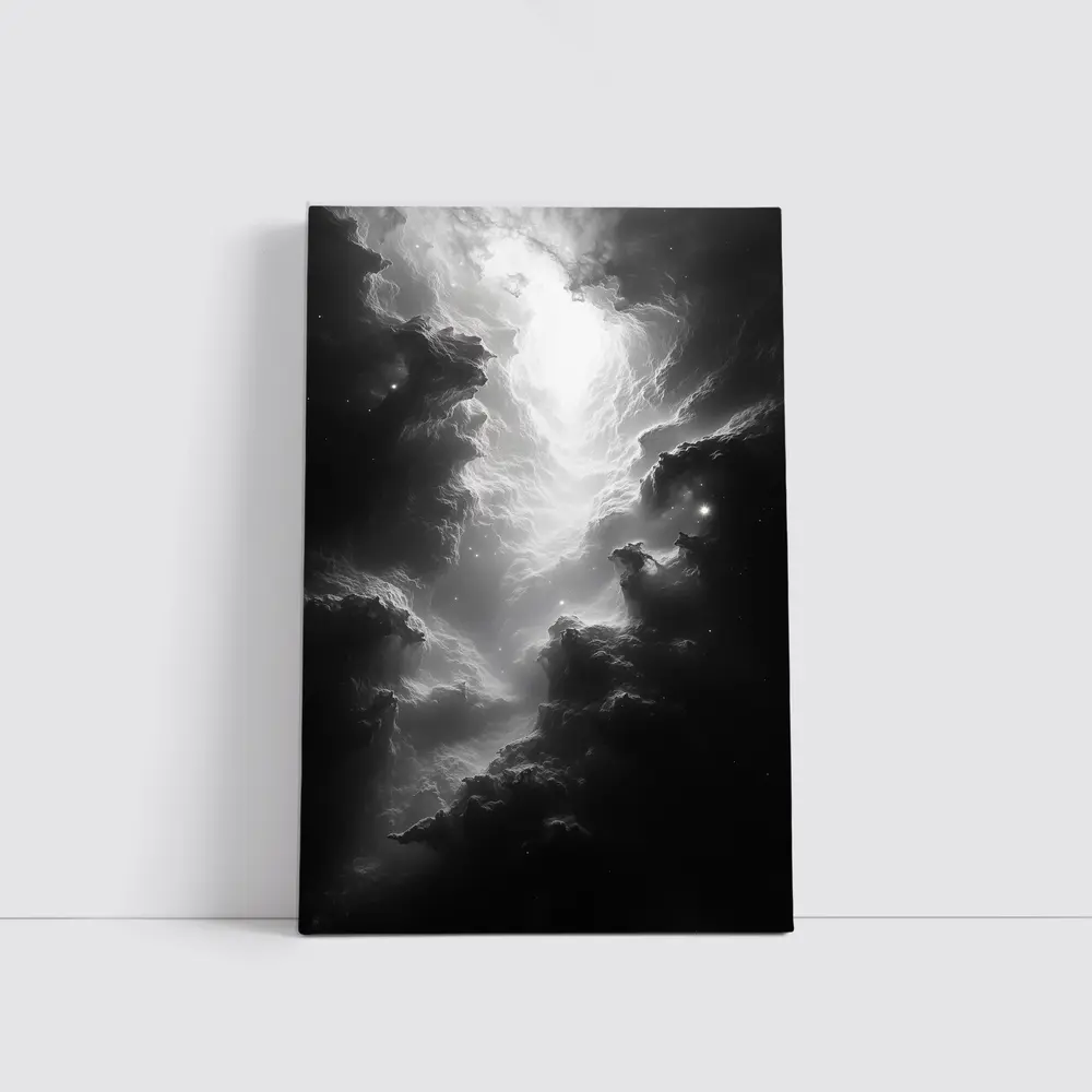 Black and White Nebula Space Galaxy Art – Wall Art