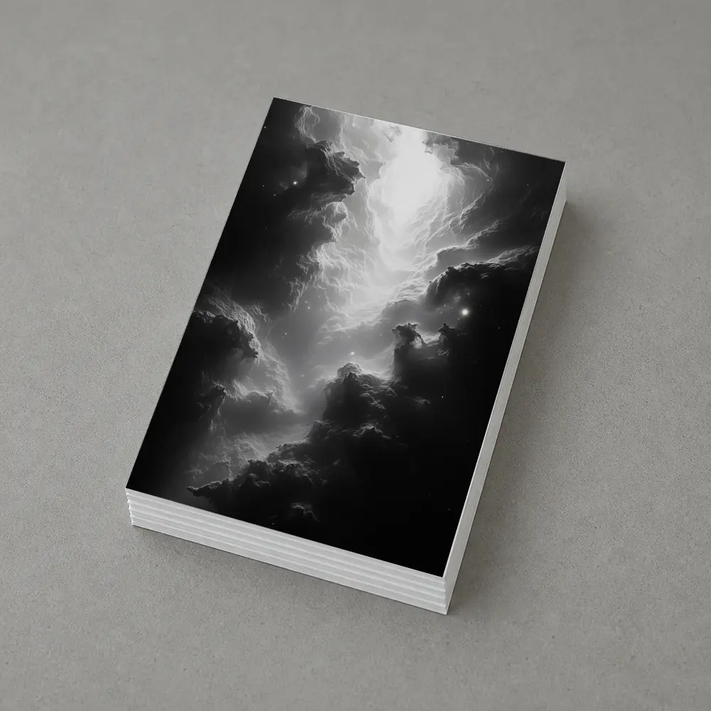 Black and White Nebula Space Galaxy Art – Postcards