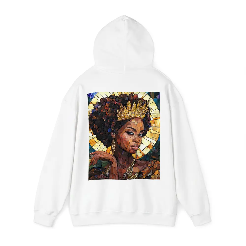 Black Queen Crown Stained Glass Mosaic Art – Hoodies