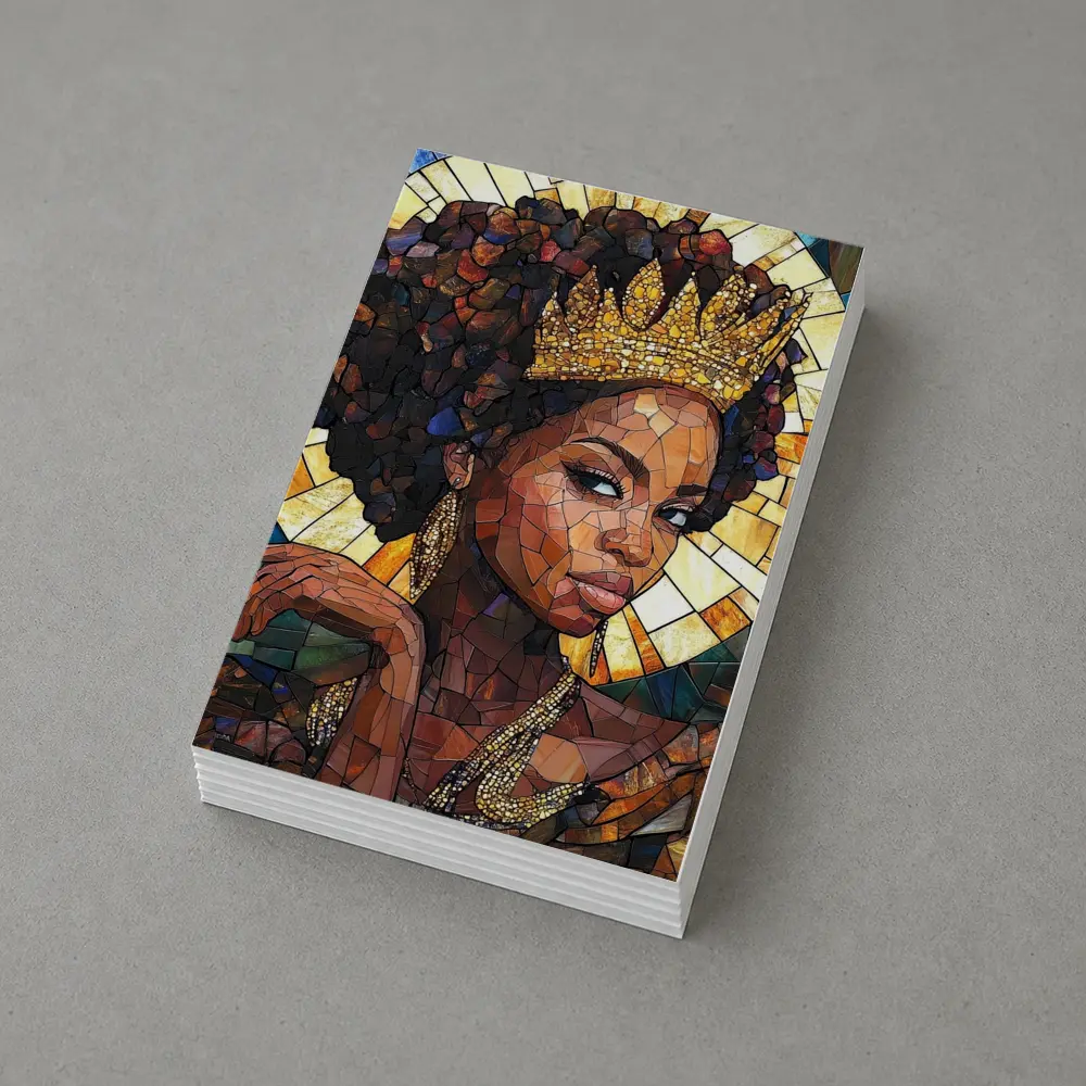 Black Queen Crown Stained Glass Mosaic Art – Postcards