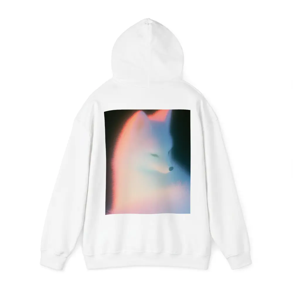 Arctic Fox Glowing Soft Pastel Dark Background – Hoodies
