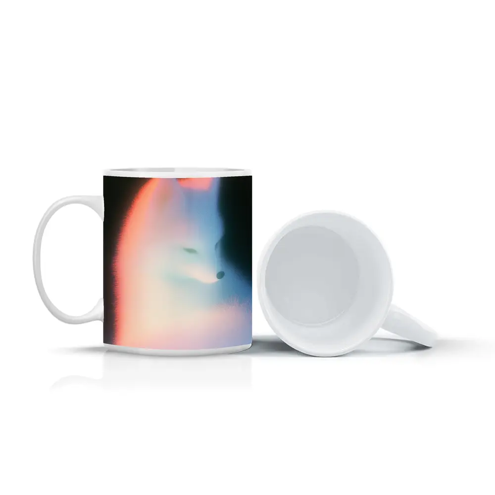 Arctic Fox Glowing Soft Pastel Dark Background – Mugs