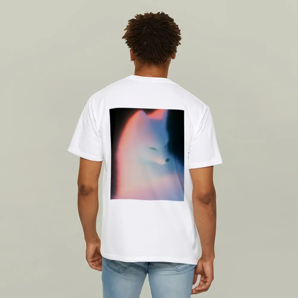 Arctic Fox Glowing Soft Pastel Dark Background – T-Shirts