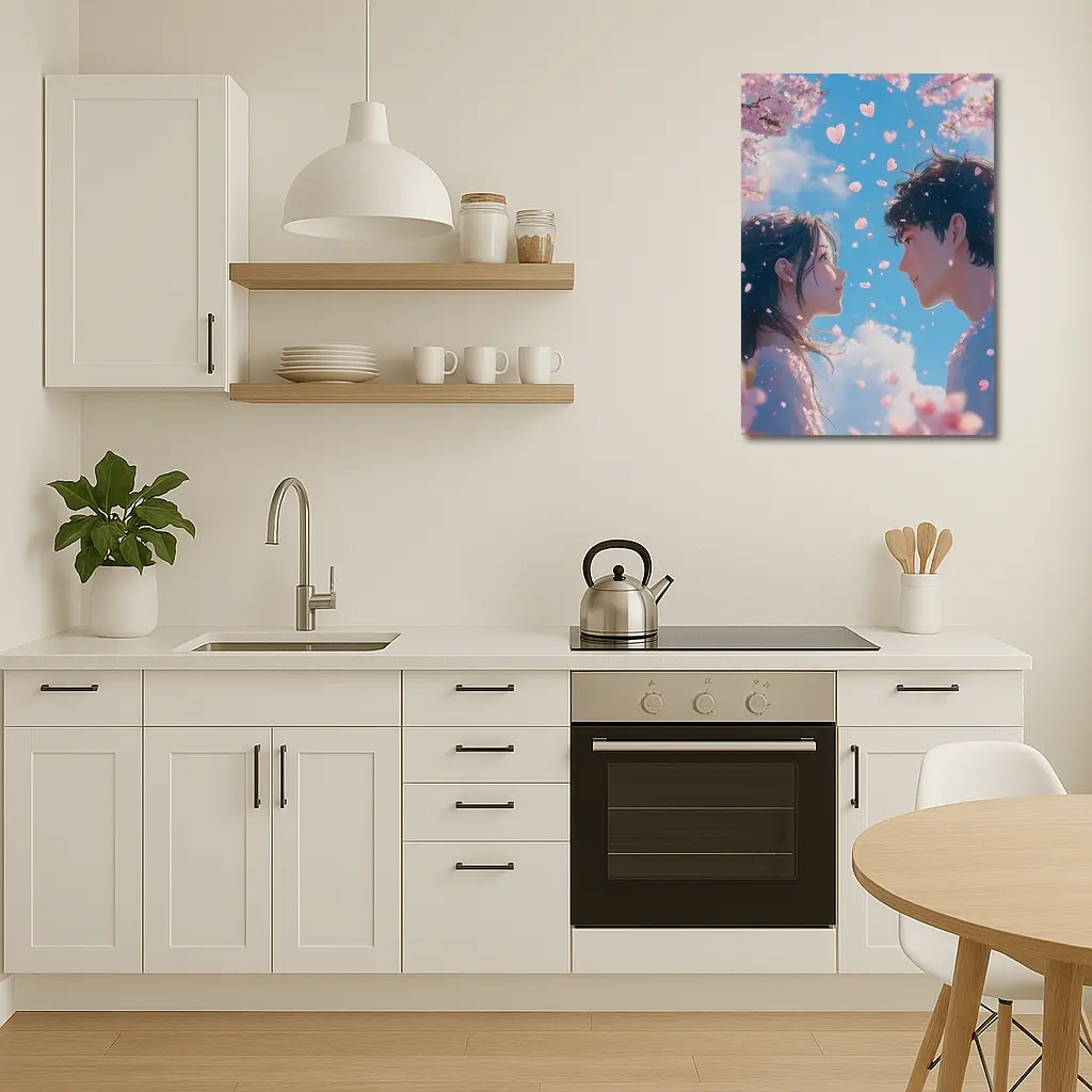 Anime Couple Cherry Blossom Blue Sky – Wall Art
