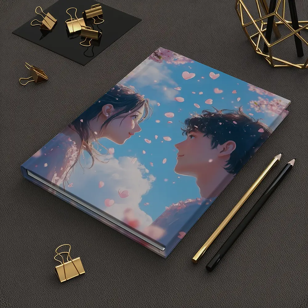 Anime Couple Cherry Blossom Blue Sky – Notebooks
