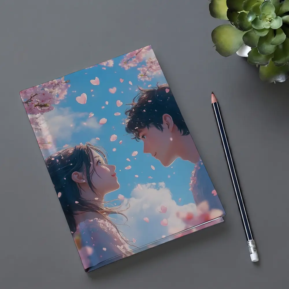 Anime Couple Cherry Blossom Blue Sky – Notebooks