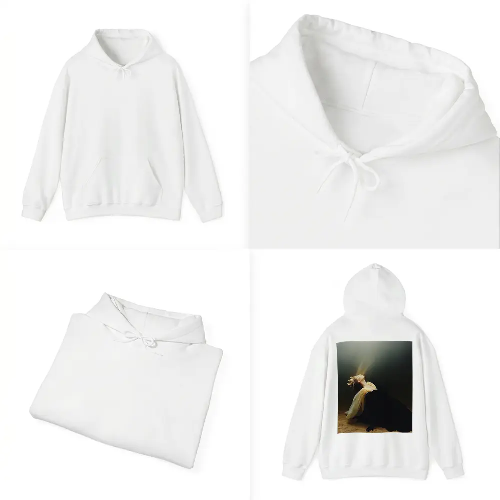 Woman in Black Dress Light Beam Dark – Hoodies