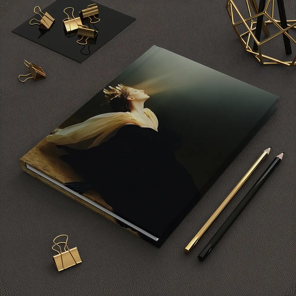 Woman in Black Dress Light Beam Dark – Notebooks