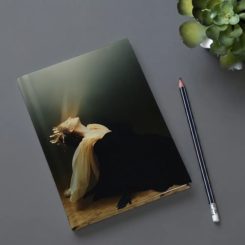 Woman in Black Dress Light Beam Dark – Notebooks