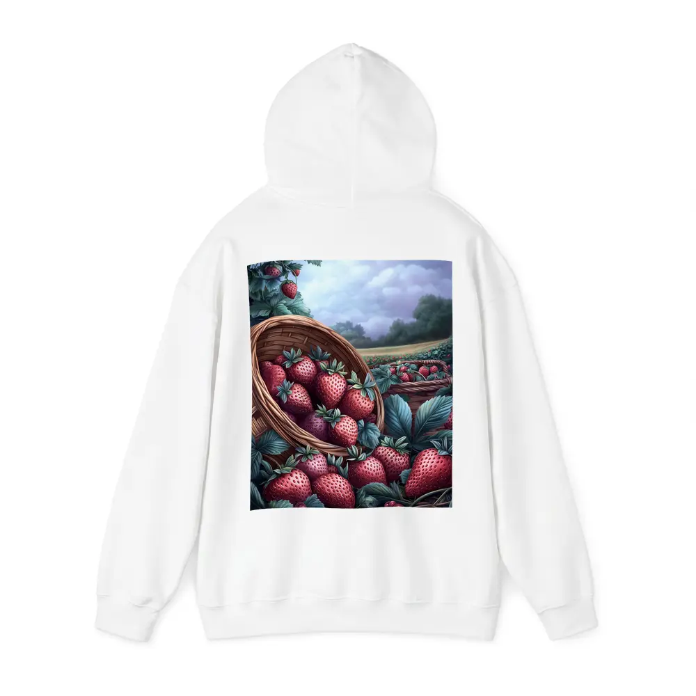 Strawberry Harvest Basket Farm Field Art – Hoodies