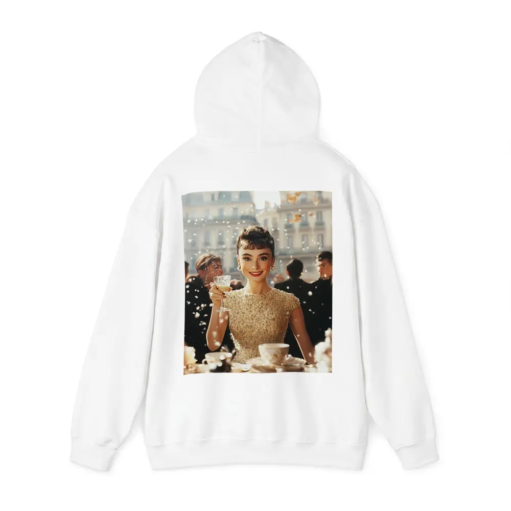 Elegant Woman Champagne Toast Paris Street – Hoodies