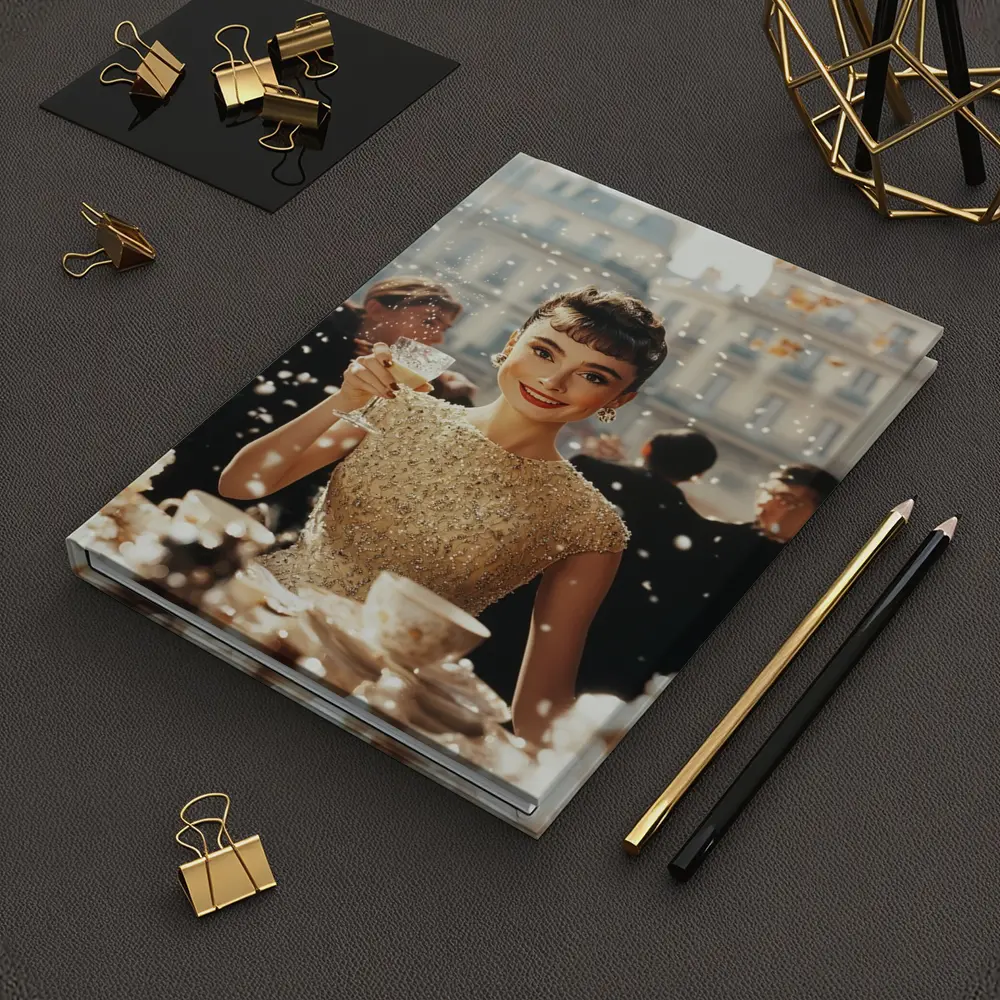 Elegant Woman Champagne Toast Paris Street – Notebooks
