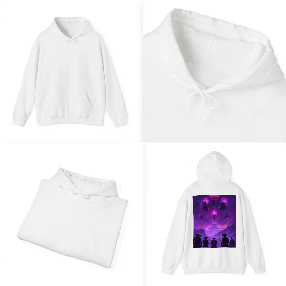 Samurai Warriors Purple Glowing Lanterns Night – Hoodies