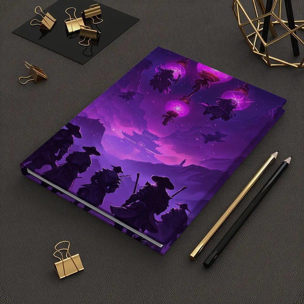 Samurai Warriors Purple Glowing Lanterns Night – Notebooks