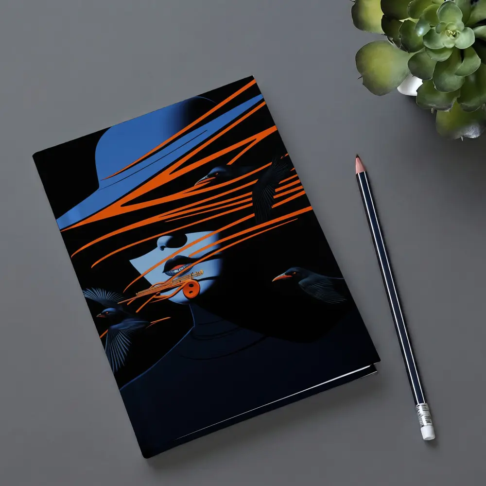 Woman With Hat and Black Birds – Notebooks