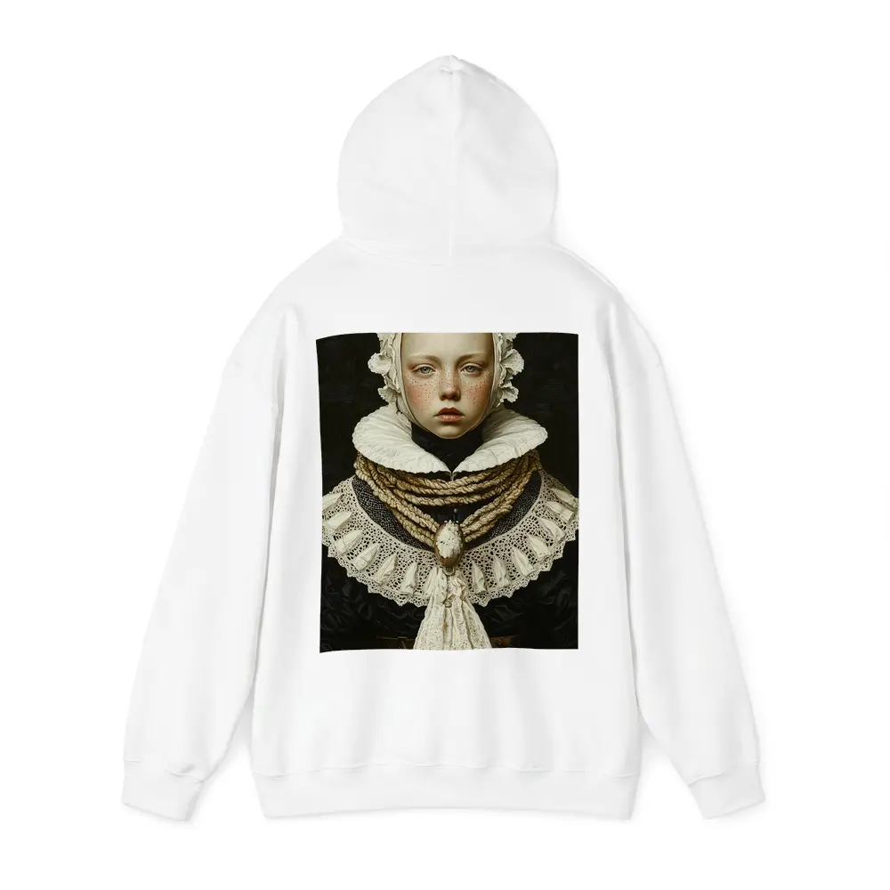 Renaissance Portrait Girl Dark Oil Painting – Hoodies