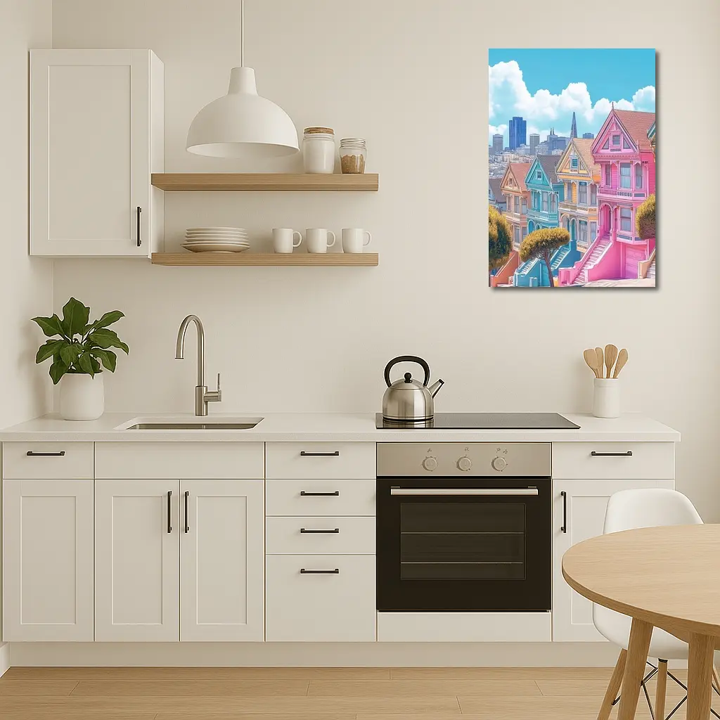 San Francisco Painted Ladies Victorian Houses Art – Wall Art