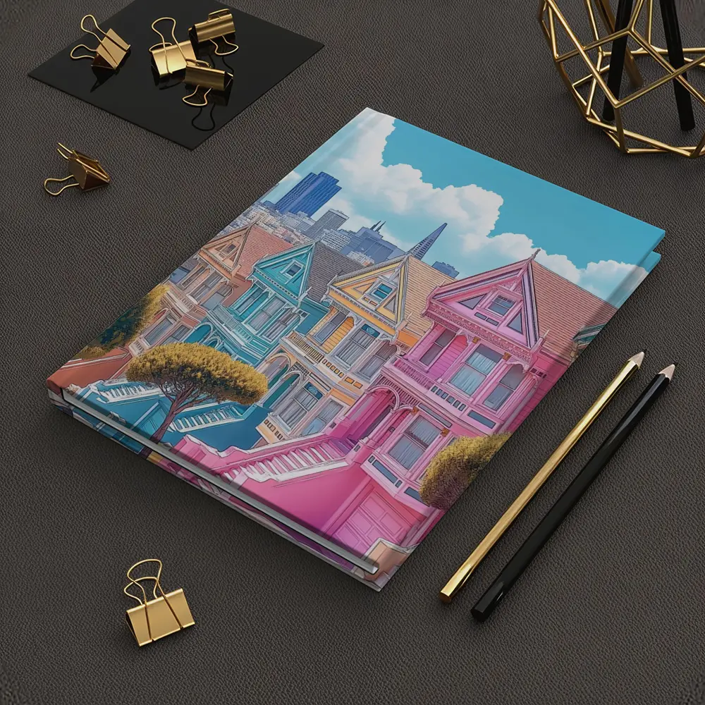 San Francisco Painted Ladies Victorian Houses Art – Notebooks