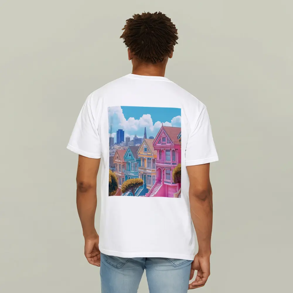 San Francisco Painted Ladies Victorian Houses Art – T-Shirts
