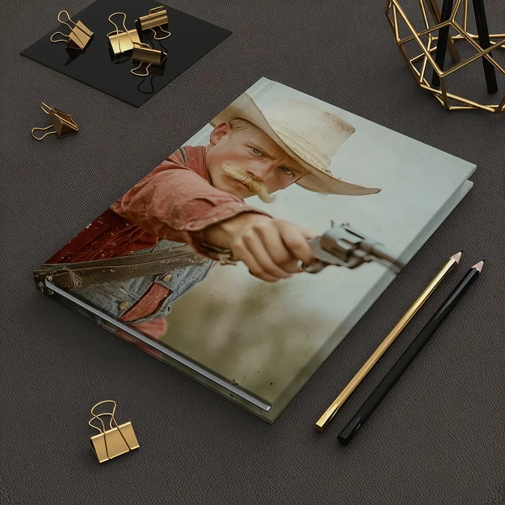 Young Cowboy Aiming Revolver Wild West – Notebooks