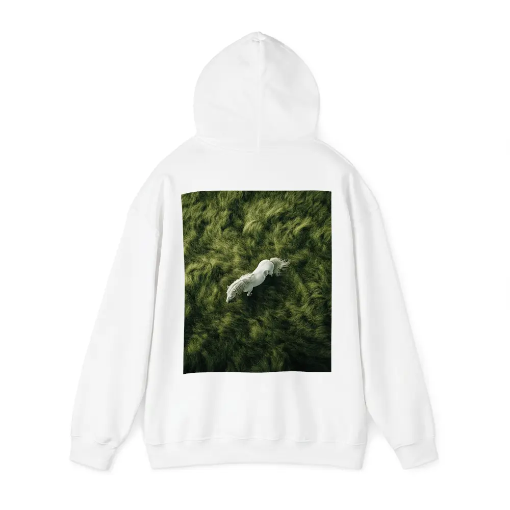 White Horse Running Over Green Grass – Hoodies