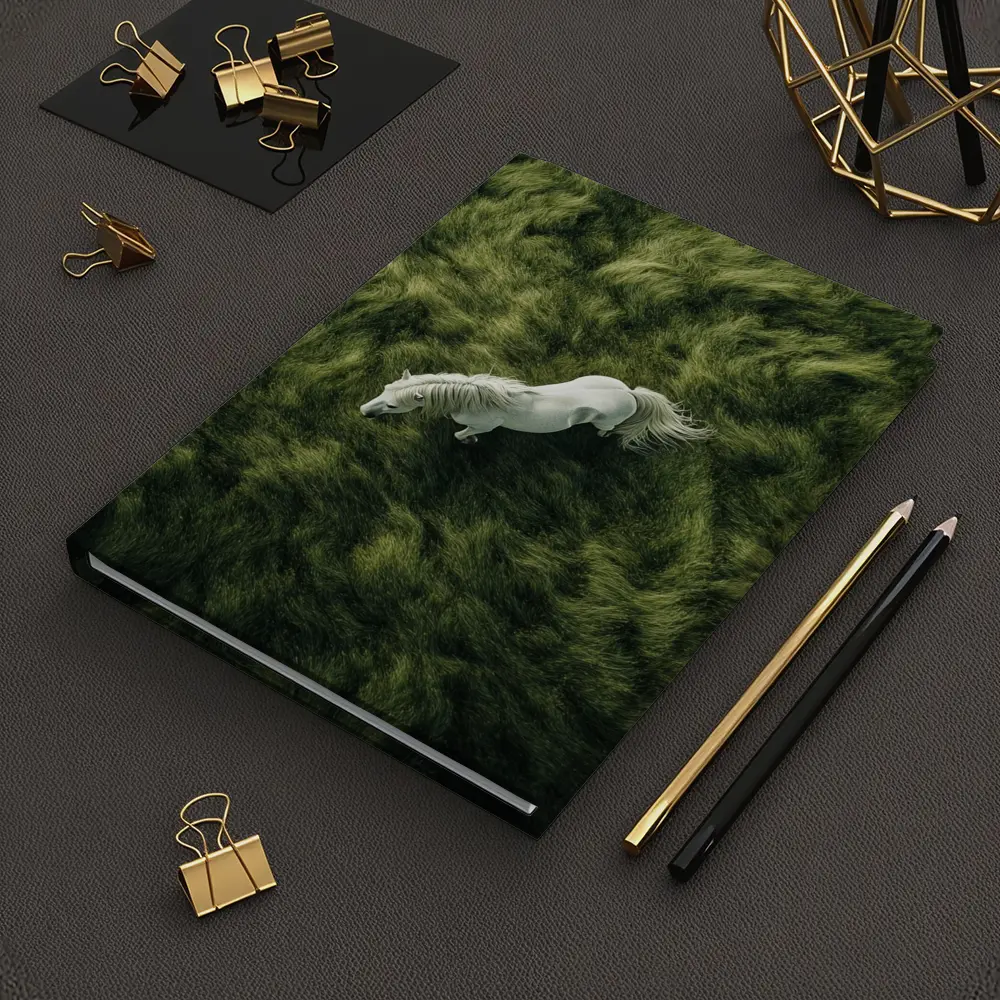 White Horse Running Over Green Grass – Notebooks