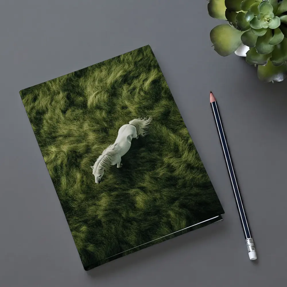 White Horse Running Over Green Grass – Notebooks