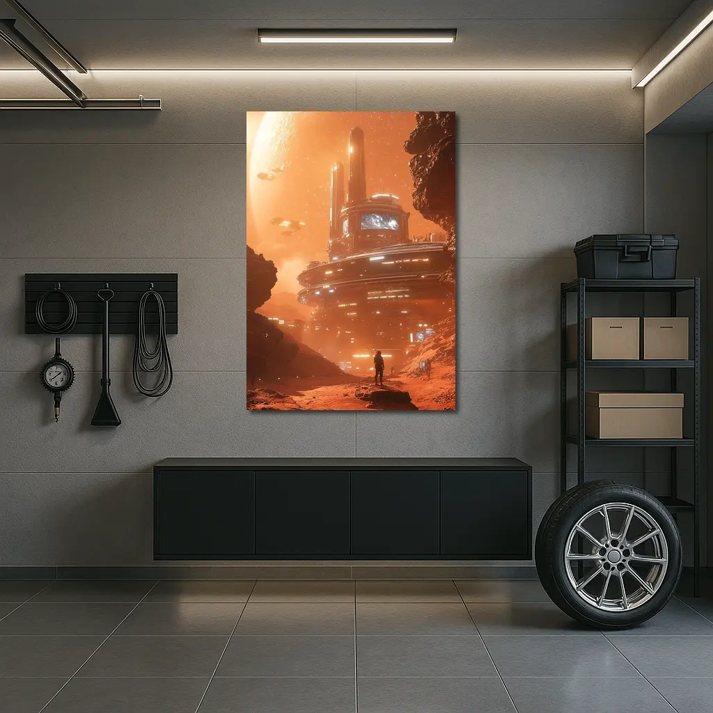 Sci-Fi Mars Colony Base Space Explorer – Wall Art