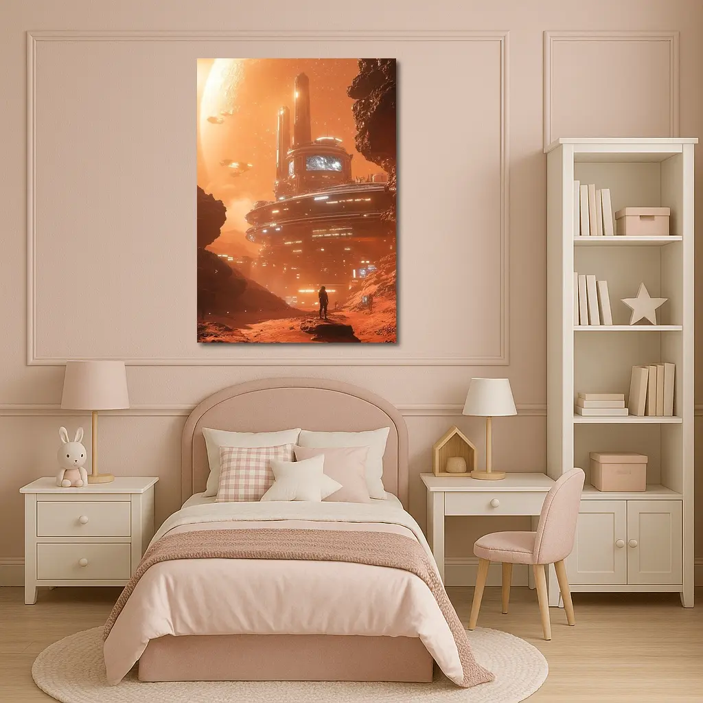 Sci-Fi Mars Colony Base Space Explorer – Wall Art