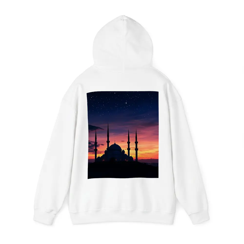 Mosque Silhouette Against Dramatic Sunset Sky – Hoodies