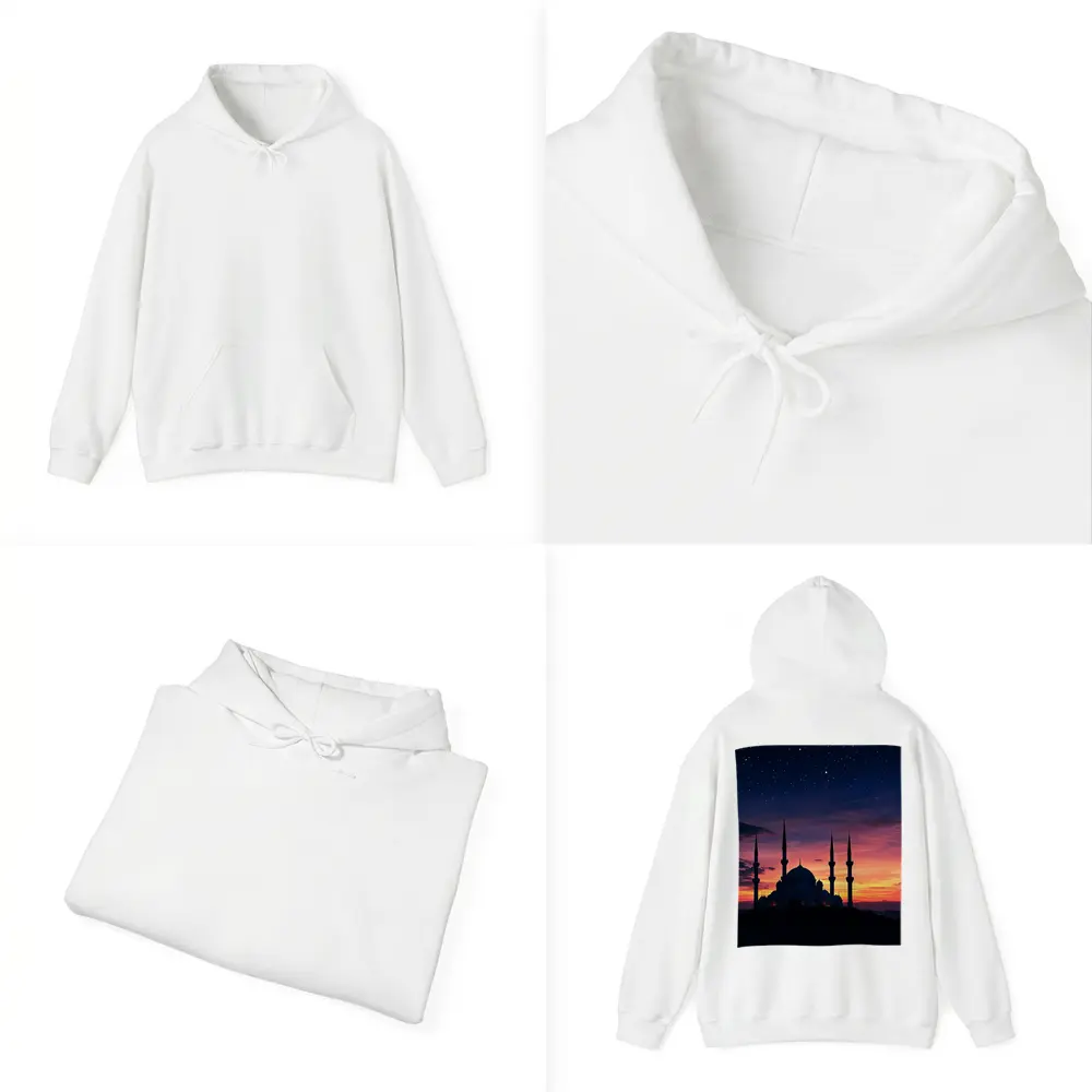 Mosque Silhouette Against Dramatic Sunset Sky – Hoodies