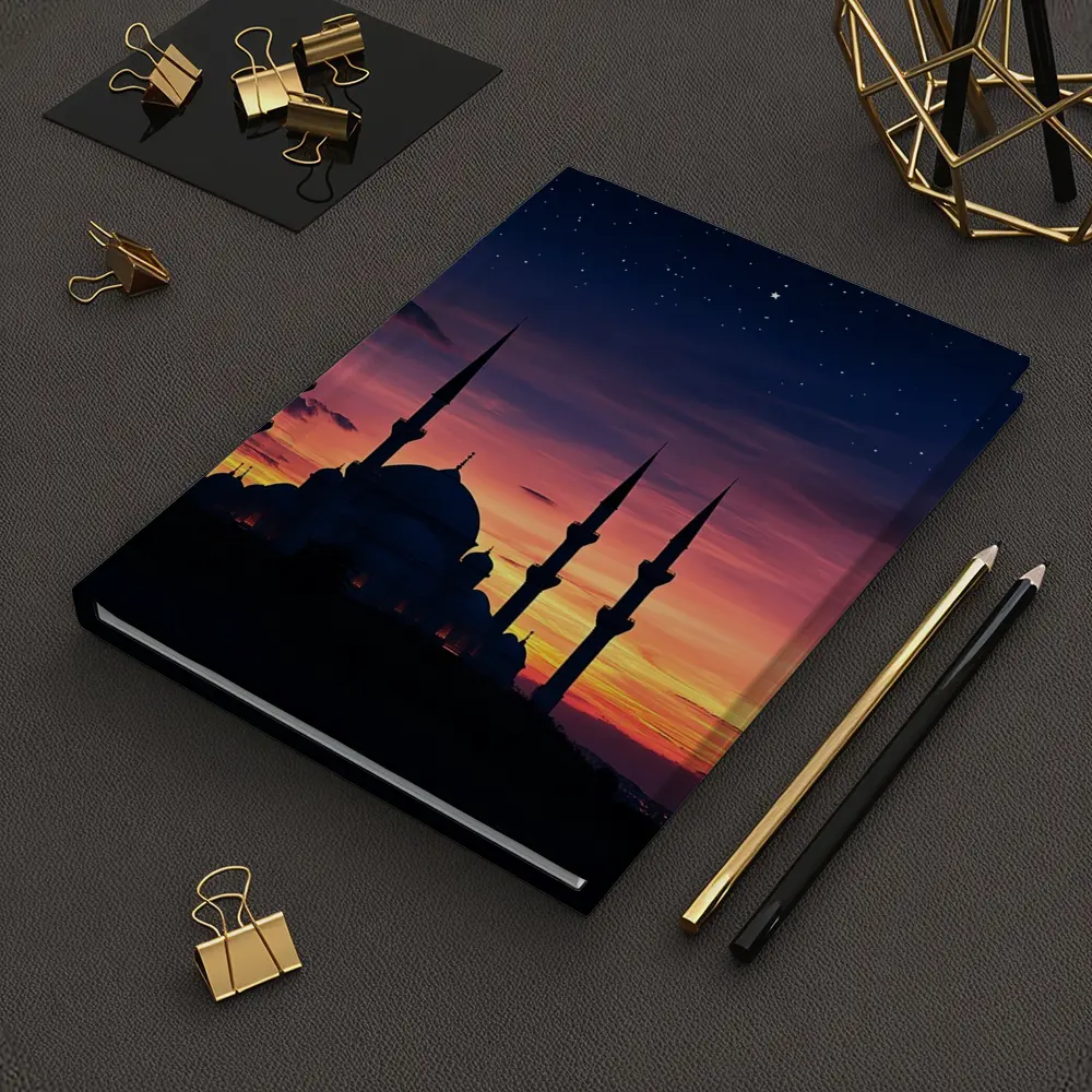 Mosque Silhouette Against Dramatic Sunset Sky – Notebooks