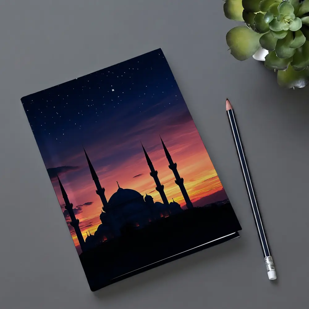 Mosque Silhouette Against Dramatic Sunset Sky – Notebooks
